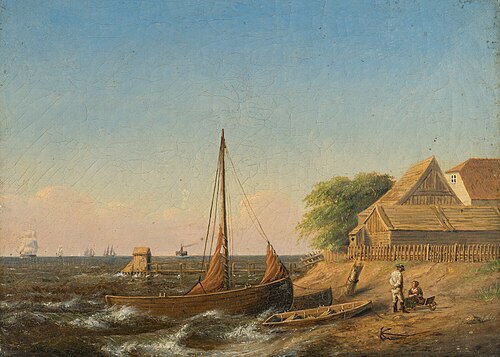 The coast at Laboe, Kiel Fjord., 1859, Carl Emil Baagöe