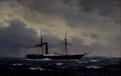 The paddle wheeler Eideren., 1860, Carl Emil Baagöe