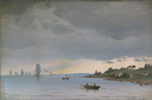 Ships off a coast., 1861, Carl Emil Baagöe