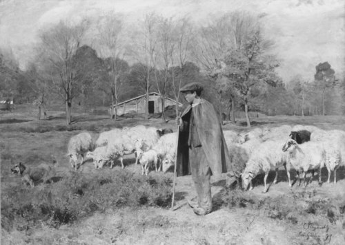 A Young Shepard with his Flock, 1895, Carl Trägårdh