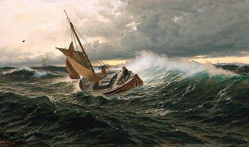 Pilot Boat in heavy Sea, 1882, Carl Wilhelm Bøckmann Barth