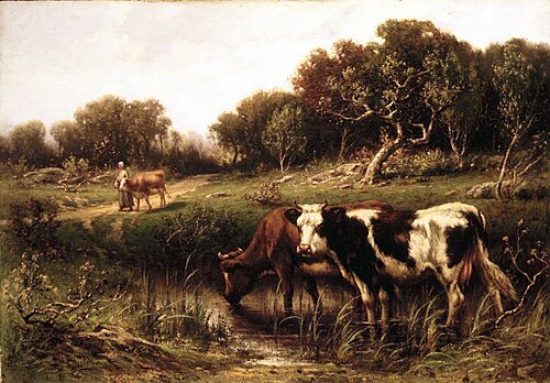Cattle in a Pool, 1883, Carleton Wiggins
