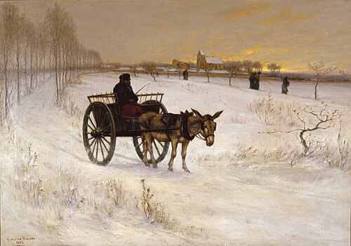Winter Evening in France, 1882, Carleton Wiggins