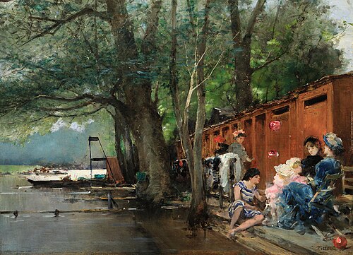 Along the Seine, Paris, 1880, Carlo Pittara
