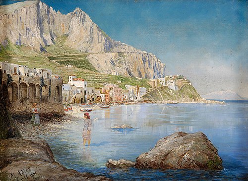 Scène de plage à Capri, 1896, Mór Adler