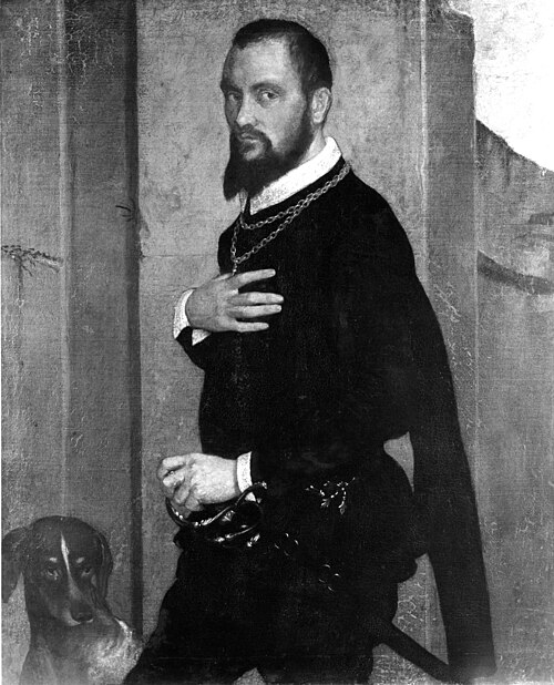 Portrait of a Gentleman with a Dog, 1550, Giovanni Battista Moroni