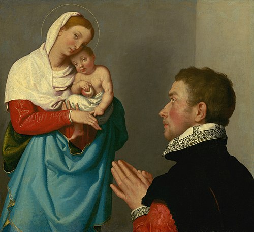 A Gentleman in Adoration before the Madonna, 1560, Giovanni Battista Moroni