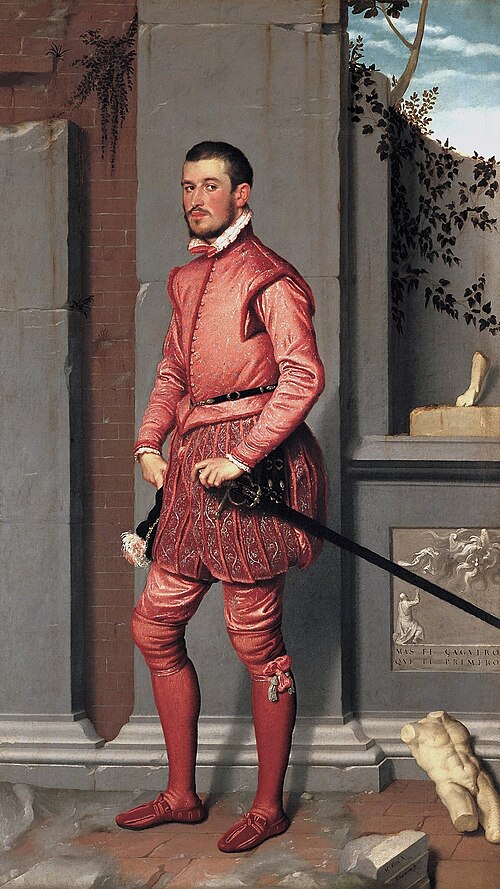 Portrait of Gian Gerolamo Grumelli (The Gentleman in Pink), 1560, Giovanni Battista Moroni