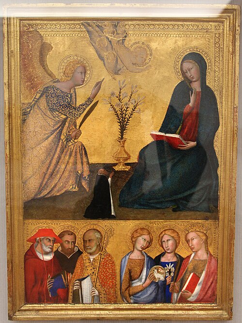 Die Verkündigung an Maria und sechs Heilige, 1340, Lippo Memmi