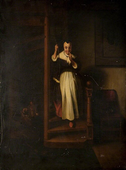 Girl Walking down Stairs, , Nicolas Maes