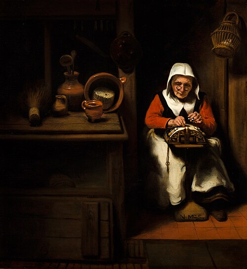 The Old Lacemaker, 1655, Nicolas Maes
