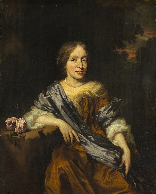 Portrait of Catharina Pottey (1641-1718), sister of Willem and Sara Pottey, 1686, Nicolas Maes