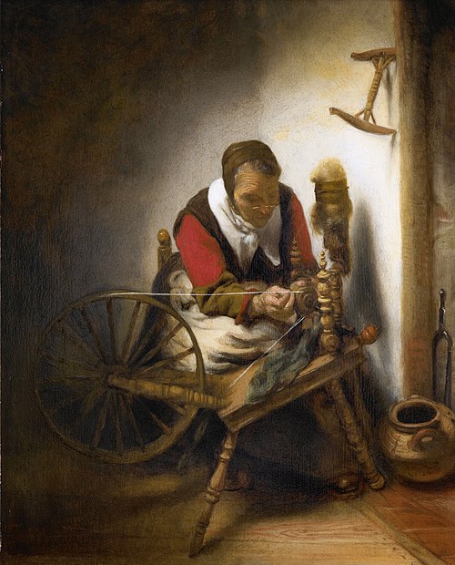 Woman spinning, 1655, Nicolas Maes