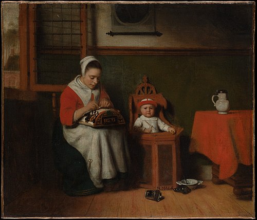 The Lacemaker, 1656, Nicolas Maes