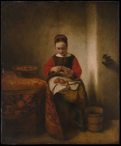 Young Woman Peeling Apples, 1655, Nicolas Maes