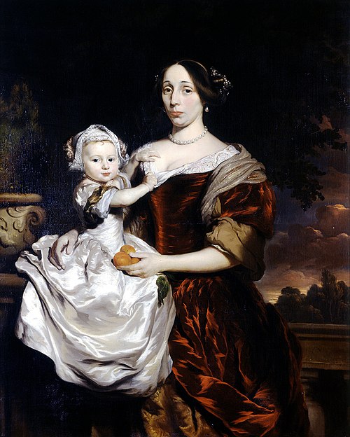 Portrait of Maria Colve and her daughter Anna Maria Nieupoort, 1672, Nicolas Maes