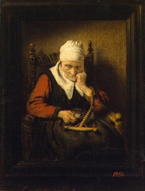 Old Woman Spinning, 1658, Nicolas Maes