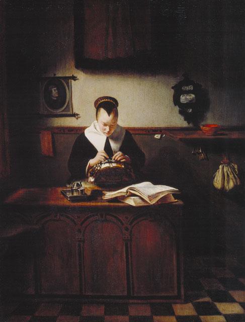 Dentellière, 1655, Nicolas Maes