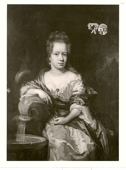 Portrait of Johanna van den Brande (1668-1691). wife of Daniël Radermacher II, 1680, Nicolas Maes