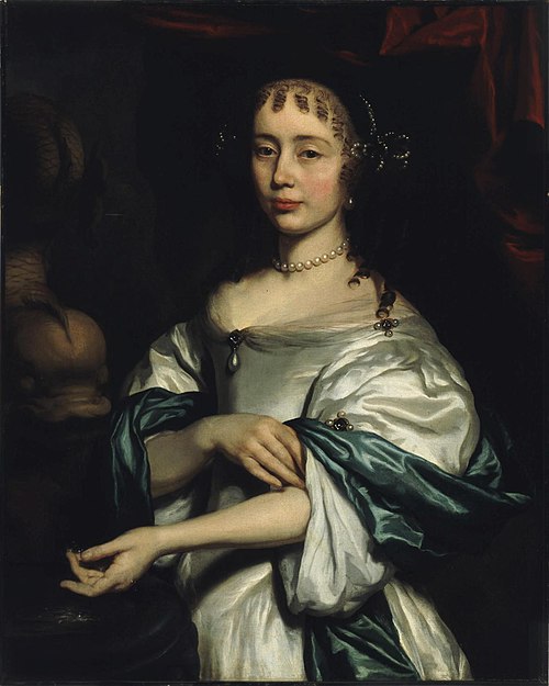 Portrait of a Woman by a Fountain, 1665, Nicolas Maes