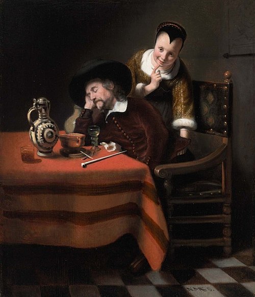 Sleeping Man having his Pockets Picked, 1655, Nicolas Maes