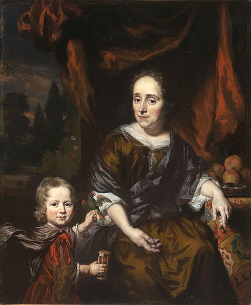 Portrait of a Woman and a Child, 1690, Nicolaes Maes