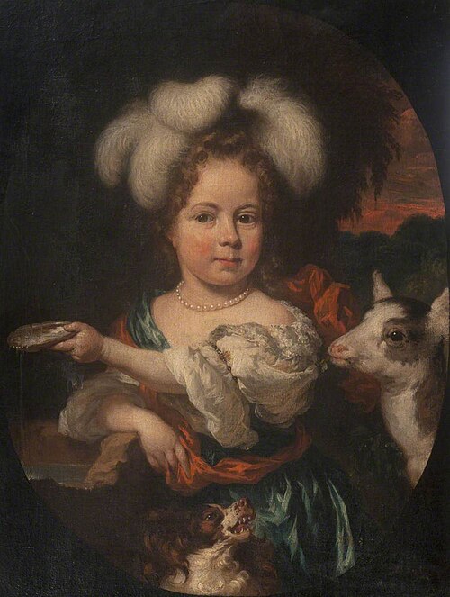 A Young Girl in a Feather Headdress with a Kid, 1664, Nicolaes Maes