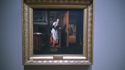 Eavesdropper and lovers (hearing), 1656, Nicolas Maes