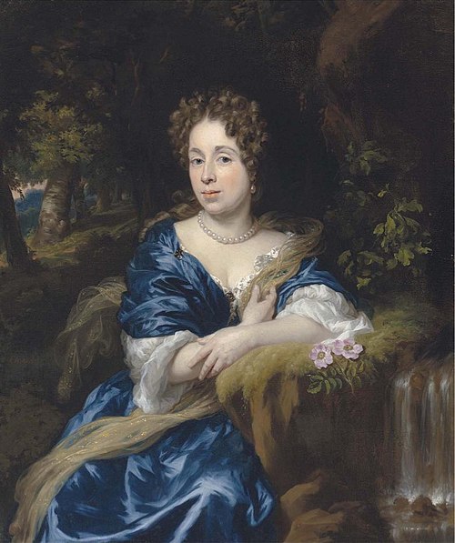 Portrait of a lady in blue, 1680, Nicolaes Maes