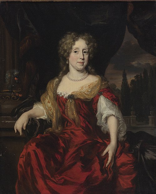 Portrait of a Lady in a Red Dress, 1675, Nicolaes Maes