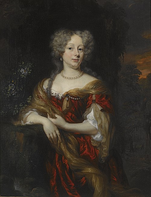 Portrait of a Lady in a Red Dress in a Landscape, 1685, Nicolaes Maes