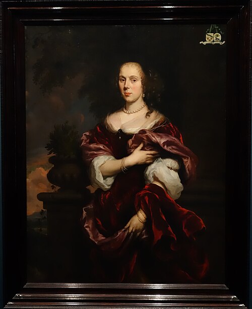 Portrait of Aletta van Hontum 1647 - ?, wife of sea-captain Laurent de Rasière, 1675, Nicolas Maes