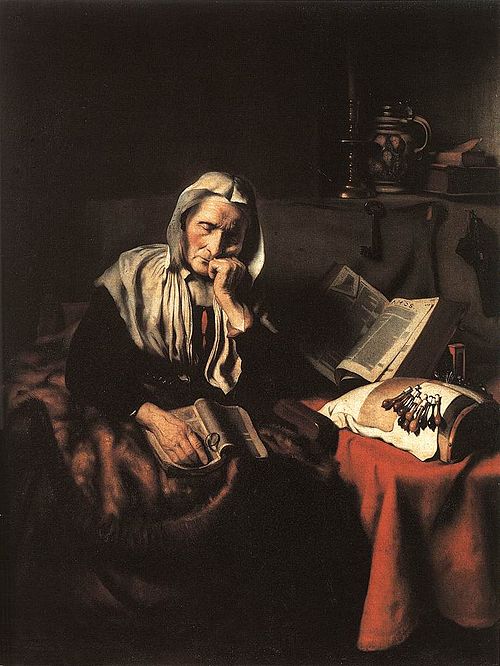 Dame âgée assoupie, 1656, Nicolas Maes