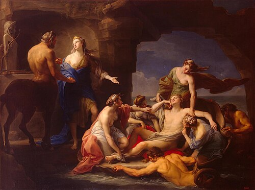Thetis takes Achilles from the Centaur Chiron, 1770, Pompeo Batoni