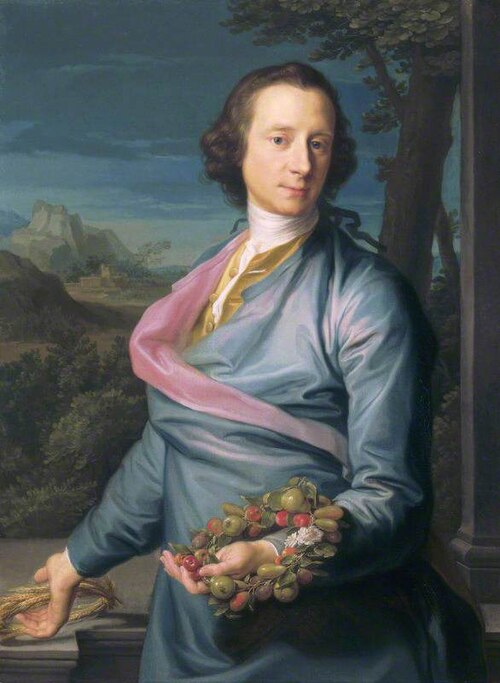 Sir Matthew Fetherstonhaugh, 1st Bt, MP (1714-1774) with Wreaths of Fruit and Corn, 1751, Pompeo Batoni