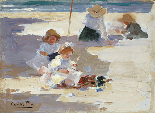 Playing on the Beach, 1934, Cecilio Pla