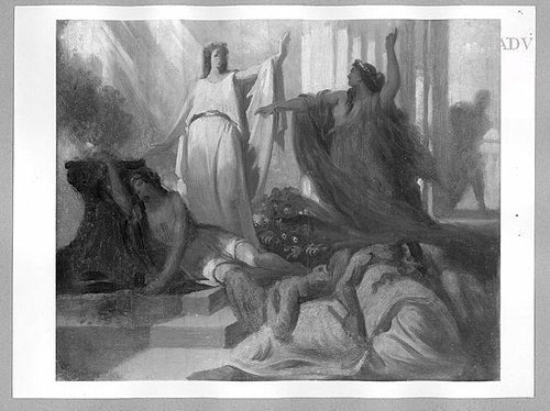 Szene aus Iphigenie von Goethe, 1863, Karl von Piloty