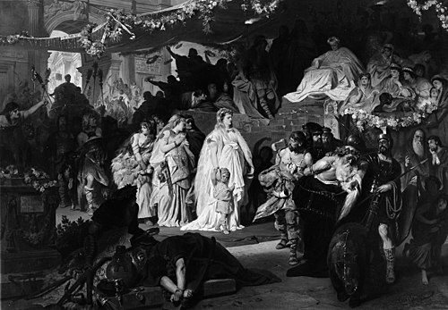 Thusnelda at the Triumphal Entry of Germanicus into Rome, 1875, Karl von Piloty