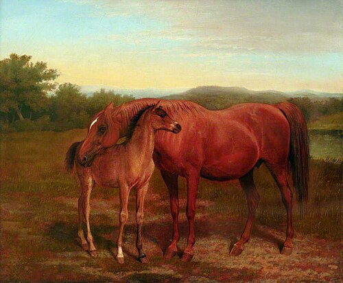 Mare, Chestnut, with Foal, 1821, Jacques-Laurent Agasse