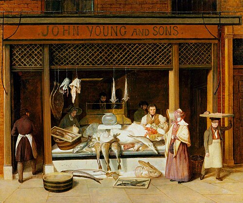 A Fishmonger's Shop, 1840, Jacques-Laurent Agasse