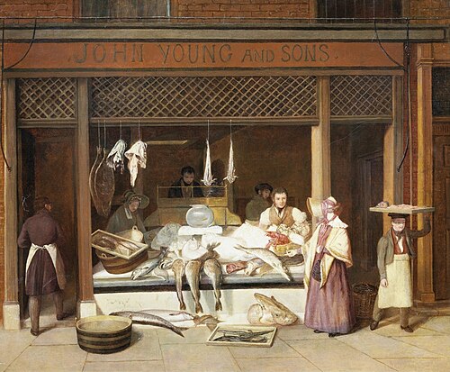 John Young and Sons, the Fishmongers, 1850, Jacques-Laurent Agasse