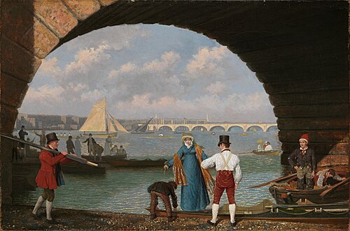 Landing at Westminster Bridge, 1818, Jacques-Laurent Agasse