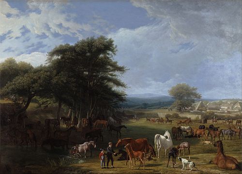 Lord Rivers's Stud Farm, Stratfield Saye, 1807, Jacques-Laurent Agasse