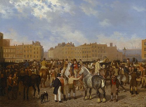 Old Smithfield Market, 1824, Jacques-Laurent Agasse