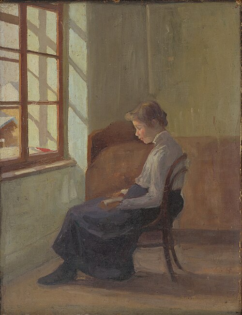 Woman Reading at the Window, 1895, Eduard Putra