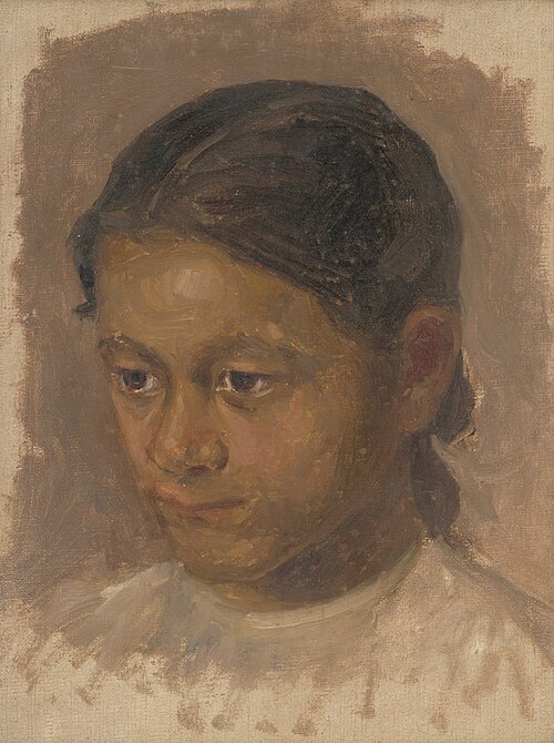 Head Study of a Girl, 1895, Eduard Putra