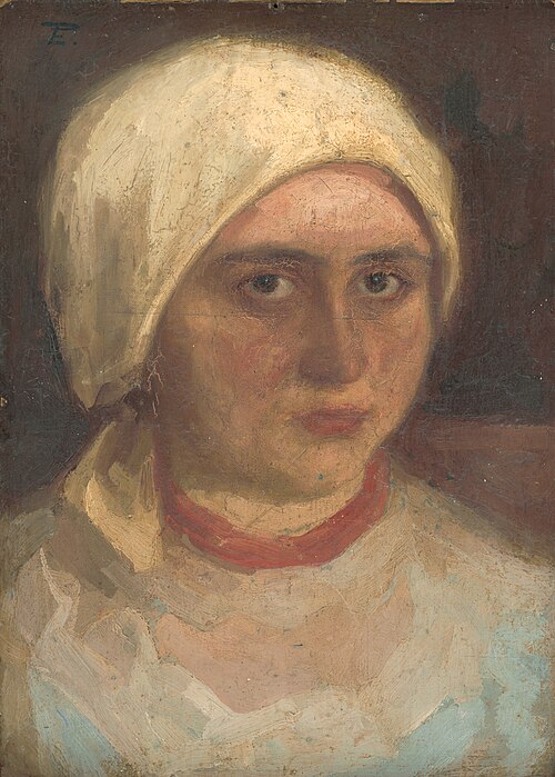 Head of a Young Woman, 1895, Eduard Putra