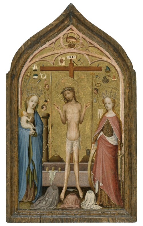 Man of Sorrows with Madonna and Saint Catherine of Alexandria, 1500, Master of Saint Veronica