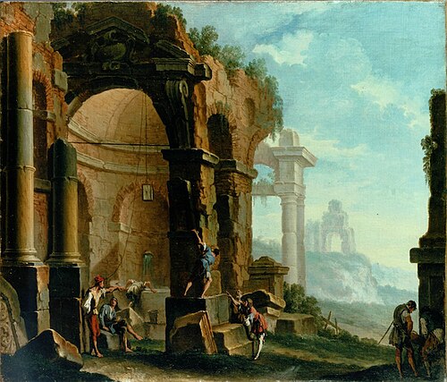 Antique ruins with figures, 1721, Sebastiano Ricci