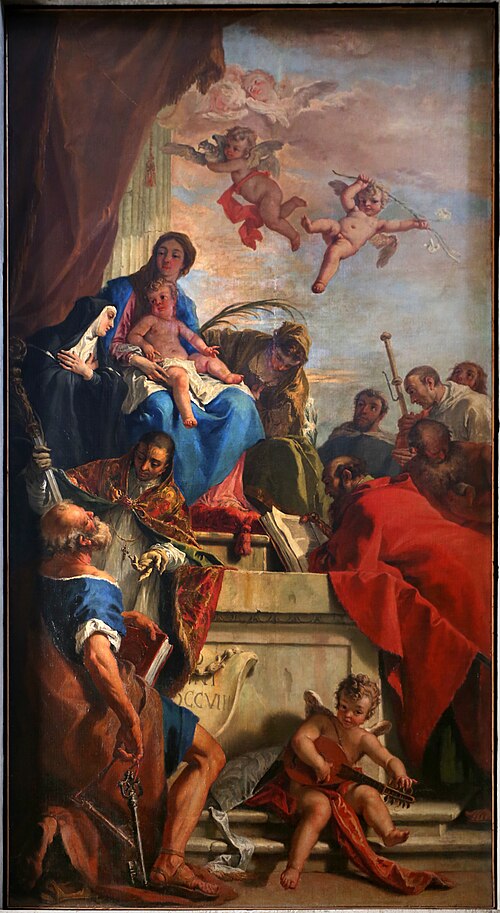 Madone avec bébé et saints, 1708, Sebastiano Ricci